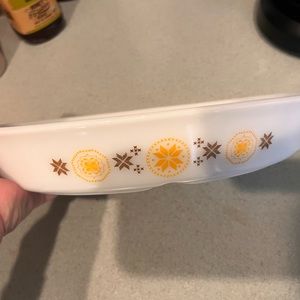 vintage divided casserole dish pyrex